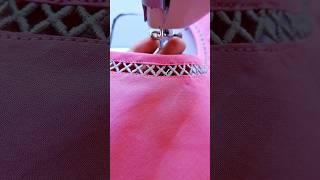 Sewing Tips And Tricks For Joint Lace Attach On Boat Neck Design| Jali Vali Lace Lgana #Shorts