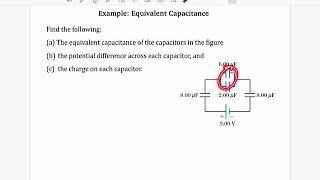 How to calculate C_eq, potential, and charge for capacitors in series and parallel.