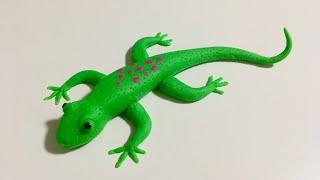 ️ Clay with me- make a green lizard / tiktiki | model tutorial craft. easy DIY