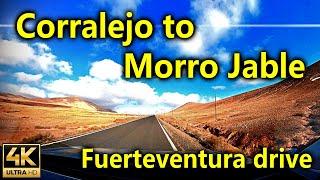 A long drive from Corralejo to Morro Jable in the south of Fuerteventura / Car Ride / 4K