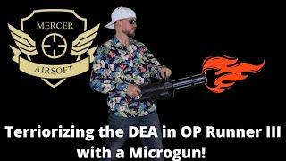 OP Runner III at Mercer Airsoft Center with the CA M133 Micro gun.