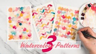 Paint with me | 3 Watercolour Patterns - Perfect for Beginners!