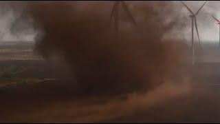 Insane video: Tornado hits wind farm- Captured by drone in 4k