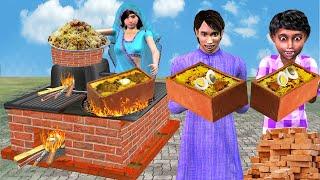 Brick Stove Chicken Biryani Egg Street Food Hindi Kahaniya Hindi Moral Stories Funny Comedy Video