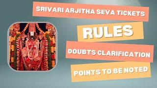 Tirupati Arjitha Seva Tickets Booking Rules & Regulations| Tips to Book Tickets Successfully