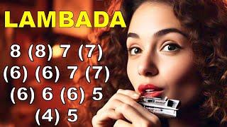 LAMBADA HARMONICA ( C DIATONIC ), ARMÓNICA C, TABS, BLUES HARP C, GAITA DE BOCA C, MUNDHARMONIKA