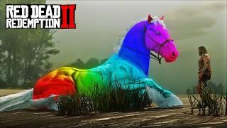 Arthur Discovers and Tames a Majestic Giant Rainbow Horse on a Secret Island!