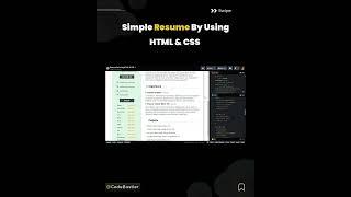 Project : Resume Using HTML & CSS #codebustler #shorts