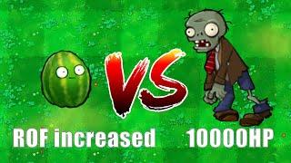 Plants' Increased Firing Rate VS 10000 HP Normal Zombie,Who Will Win? PVZ Hybrid Challenge