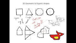 Types of 3D Drawing 1/3: Basic 2D Geometric and Organic Shapes