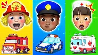 Police Officer Song   |Vehicle Puzzle With Police Car, Fire Truck and Ambulance |ME ME and Friends