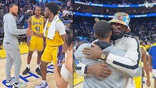 Stephen Curry Gives Bronny James Respect Before Greeting LeBron James! Lakers vs Warriors