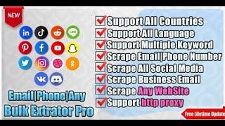 ALL IN ONE DATA EXTRACTOR | LEAD GENERATION |GOOGLE SOCIAL MEDIA PHONE EMAIL SCRAPER