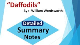 Daffodils Summary Notes | Daffodils by William Wordsworth Summary Notes | Daffodils Summary | 2022 |