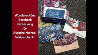 Wunderschöner Geschenkumschlag für Gutschein/Geldgeschenk - Winterliche Blumenpracht Stampin' Up!®