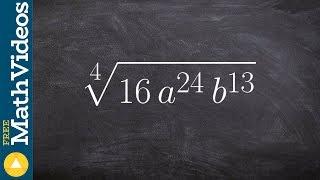 Taking fourth root of a radical expression with multiple terms, fourth root