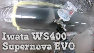 Spraying clear coat with the Anest Iwata WS400 Supernova EVO - #iwata #supernova #iwataWS400