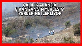 Çalılık Alanda Çıkan Yangın Yerleşim Yerlerine İlerliyor