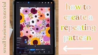 HOW TO DRAW A REPEATING PATTERN ON PROCREATE! Step-by-step for making seamless prints on an iPad