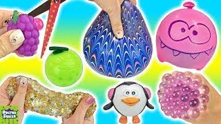 What's Inside Squishy Grapes Toy! Homemade Stress Balls! Gold Star Slime Mesh Ball Doctor Squish