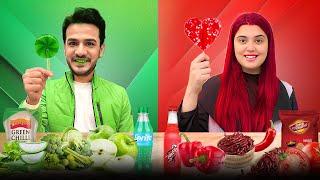 Green Food Vs Red Food Challenge | Winner Gets 20000 RS