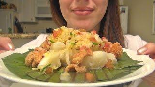 SassEsnacks ASMR: Vigorón | Chicharrones, Yuca/Casava & Curtido | Nicaraguan Food | Eating Sounds