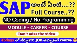 What is sap in telugu | Sap course for beginners | Non Coding IT jobs | SAP FICO | SAP BASIS | #Gous