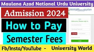 Manuu Semester Fees Payment 2024 | How to Pay Semester Fees | @UniversityWorld