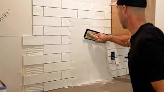 How to Grout Irregular Subway Tile Backsplash