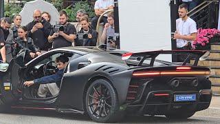 Charles Leclerc New Ferrari SF90 XX in Monaco Hotel de Paris