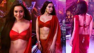 Shraddha Kapoor Posing Red Saree and Transparent Black Saree With Matching Sleeveless Blouse Part 5