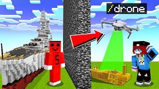 HASANI YAPI KAPIŞMASINDA DRONE İLE TROLLEDİM !! - Minecraft