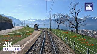  Cab Ride GoldenPass Panoramic MOB Train Driver's POV  |  Zweisimmen - Montreux Part 2 [4K]