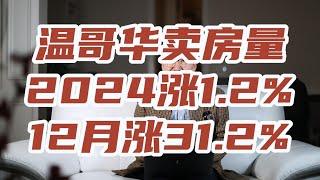 温哥华房产成交量2024年涨1 2% 12月份涨31 2%