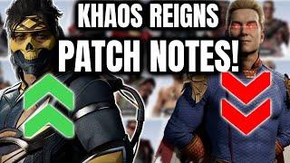 KHAOS REIGNS PATCH NOTES! MAJOR CHANGES! - Mortal Kombat 1