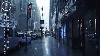 NYC Walking in Thunderstorm - Manhattan, New York 4K