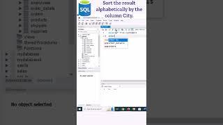 Sort the result alphabetically by the column City MySQL Workbench #sql #excel #dataanalytics