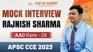 APSC Mock Interview | Rajnish Sharma | Assistant Accounts Officer Rank 28 | APSC CCE 2023 #apsc