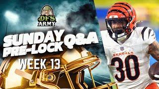 NFL Week 13 DFS Pre-Lock Show | DFS Army