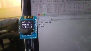 Wemos D1 Mini OLED Shield Serial Text  (ESP8266)