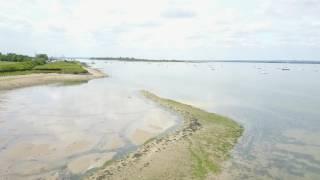 Drone flight over the River Blackwater, Essex