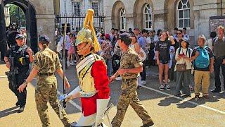 NO TOUCHING! WILDER DAY THREE WITH NEW SIGNS - POLICE, HEAT AND A MELTDOWN at Horse Guards!