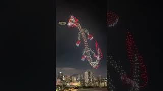 1,400 illuminated drones create stunning flying dragon