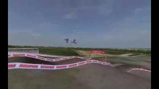 Mx Simulator- Leandro Silva and Felipe Migliorini jumping Larocco's leap on 125