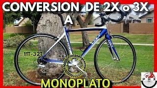 COMO HACER CONVERSION DE 2 o 3 X 7,8,9,10,11,12 A MONOPLATO|PHX BIKING| CONVERSIONES