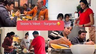 My sister is back-Surprise/Evening Vlog in temple & A2B Indian restaurant Dinner with parents - USA