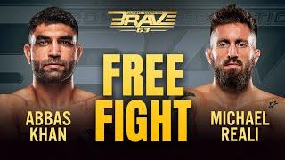 Abbas Khan vs Michael Reali | FREE MMA Fight | BRAVE CF 63