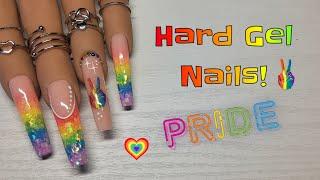 HARD GEL BUILDER GEL RAINBOW NAILS! | PRIDE NAILS | BORN PRETTY