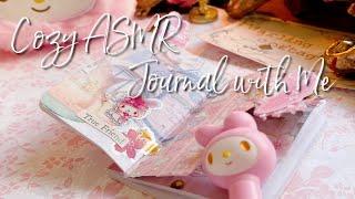 Cozy ASMR Art Journaling  Pink Sanrio Aesthetic | Diary Decoration | No Talking