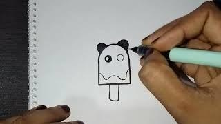 How to draw cute panda ice cream ||easy drawing tutorial for beginners||step by step by oldart